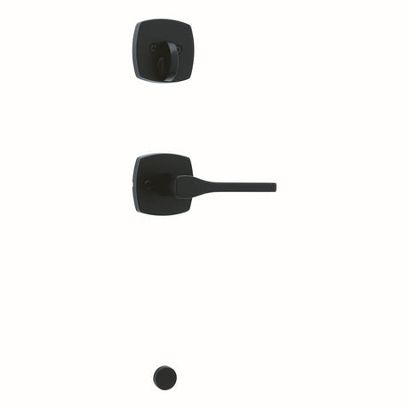 Kwikset Tripoli Keyed Entry Door Lever with Midtown Rose in Matte Black