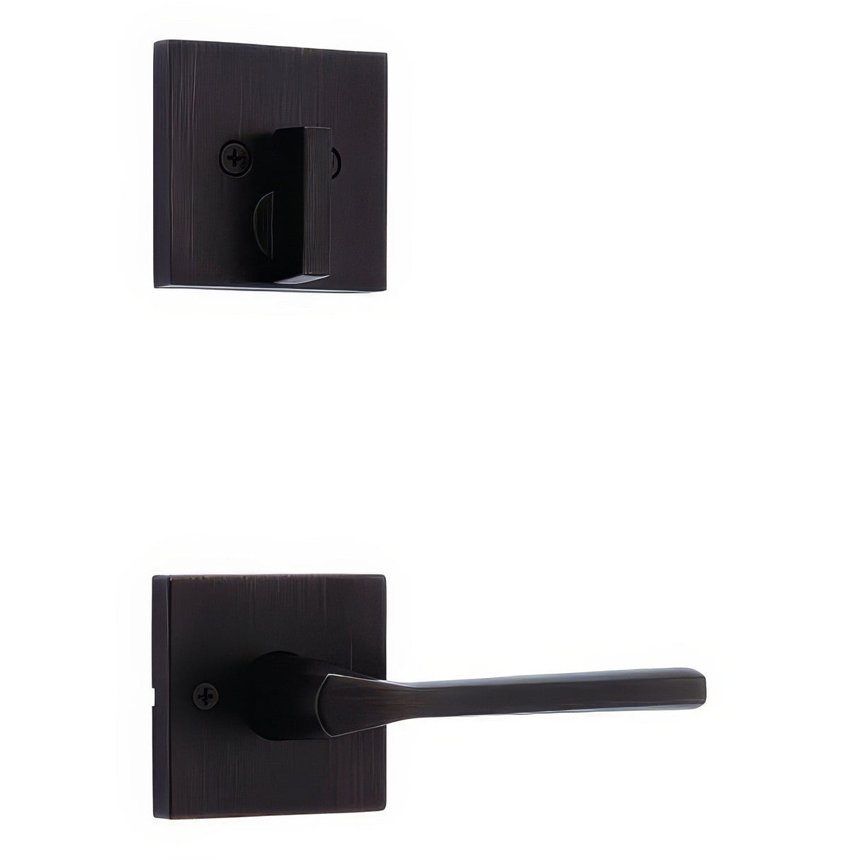 Kwikset 971LSLSQT-11P venetian bronze handleset trim pack