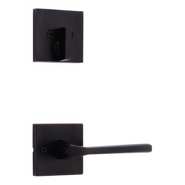 Kwikset 971LSLSQT-11P venetian bronze handleset trim pack