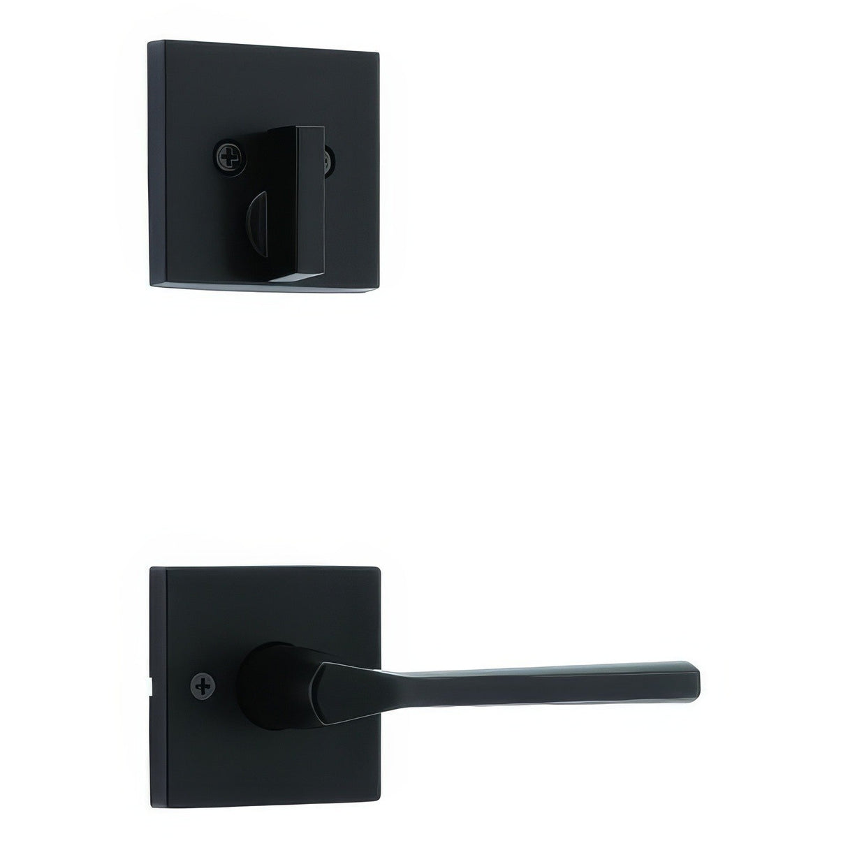 Kwikset 971LSLSQT-514 iron black handleset trim pack