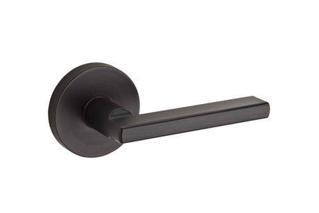 Kwikset Halifax Handleset Trim with Round Rose in Venetian Bronze