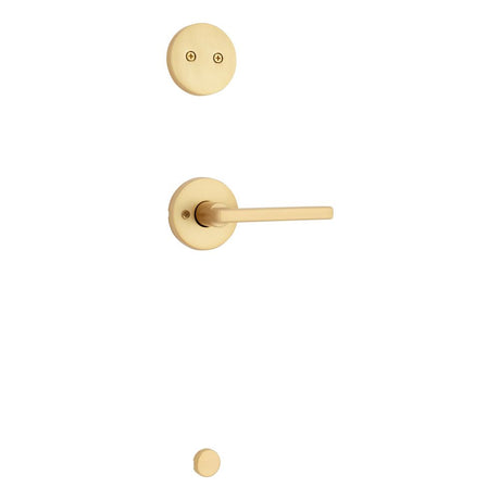 Kwikset Halifax Handleset Trim with Round Rose in Satin Brass