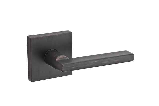 Kwikset Halifax Handleset Trim with Square Rose in Venetian Bronze
