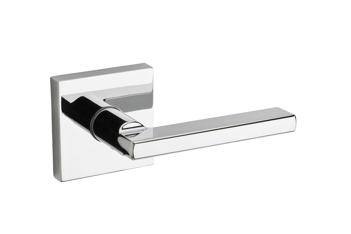 Kwikset Halifax Handleset Trim with Square Rose in Bright Chrome