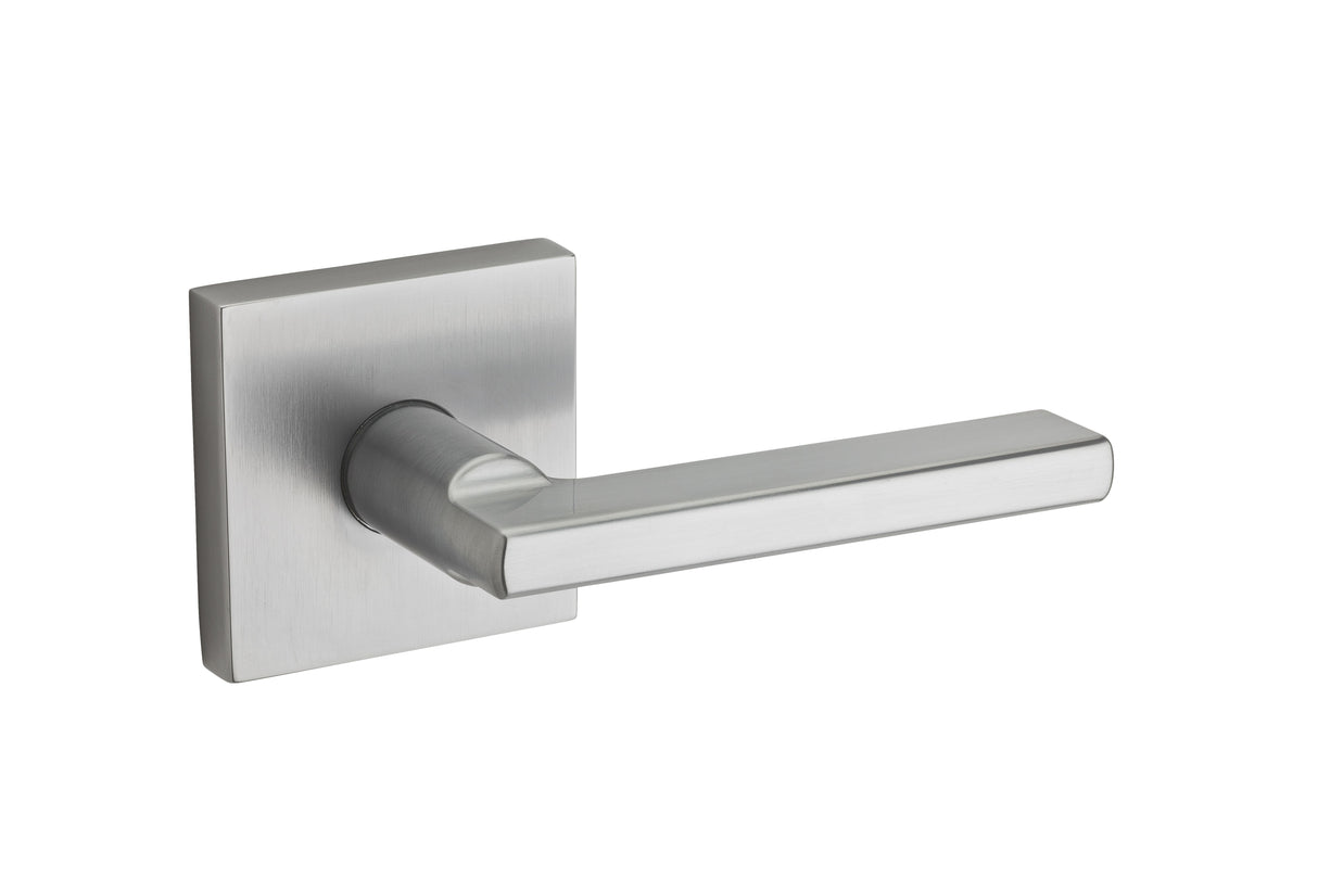 Kwikset Halifax Handleset Trim with Square Rose in Satin Chrome