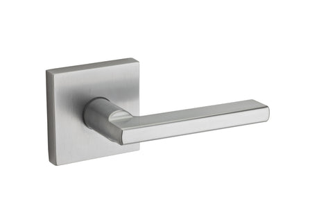 Kwikset Halifax Handleset Trim with Square Rose in Satin Chrome