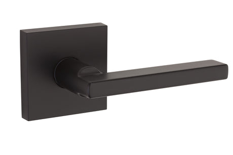 Kwikset Halifax Handleset Trim with Square Rose in Matte Black