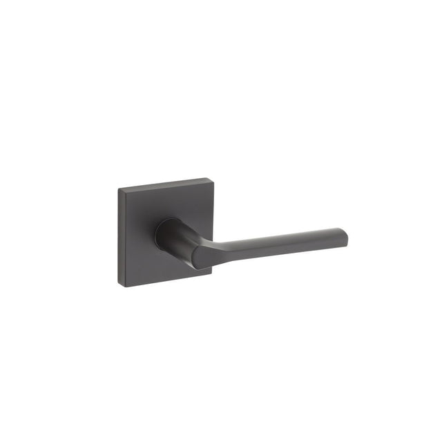 Kwikset Dummy Interior Lisbon Handleset Trim with Square Rose in Matte Black