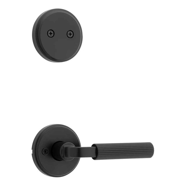 Kwikset Traditional Handleset Trim with Round Rose in Matte Black