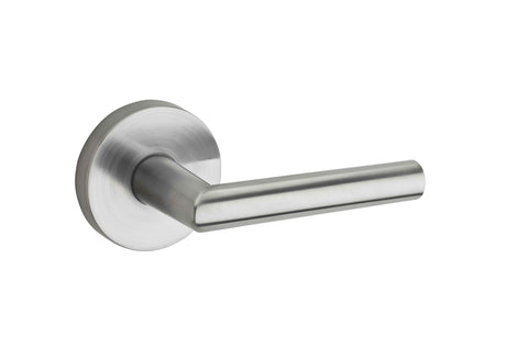Kwikset Milan Handleset Trim with Round Rose in Satin Chrome