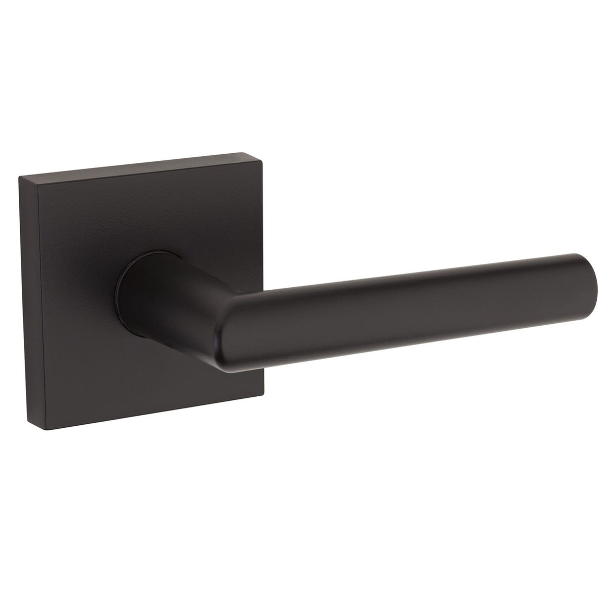 Kwikset Milan Handleset Trim with Square Rose in Matte Black