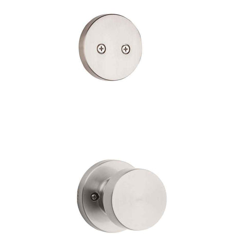 Kwikset Pismo Handleset Trim with Round Rose in Satin Nickel