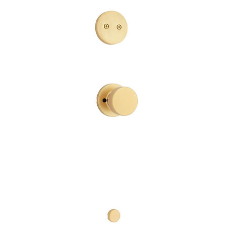 Kwikset Pismo Handleset Trim with Round Rose in Satin Brass