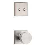 Kwikset Pismo Handleset Trim with Square Rose in Satin Nickel
