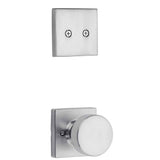 Kwikset Pismo Handleset Trim with Square Rose in Satin Chrome