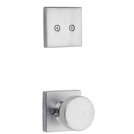 Kwikset Pismo Handleset Trim with Square Rose in Satin Chrome