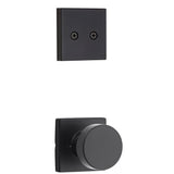 Kwikset Pismo Handleset Trim with Square Rose in Matte Black