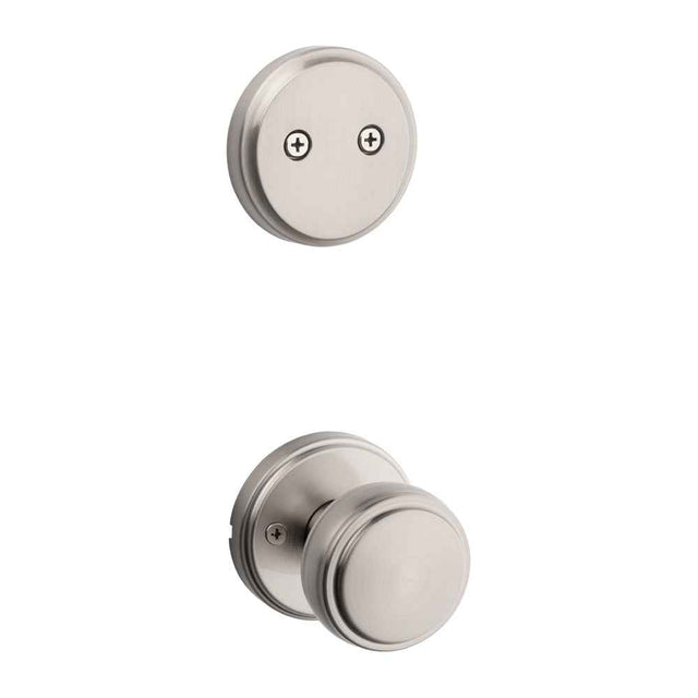 Kwikset Traditional Handleset Trim with Round Rose in Satin Nickel