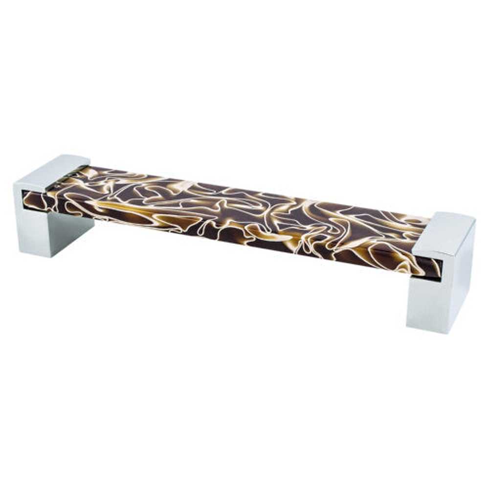R. Christensen 9768-1000-P polished chrome/brown acrylic cabinet pull handel