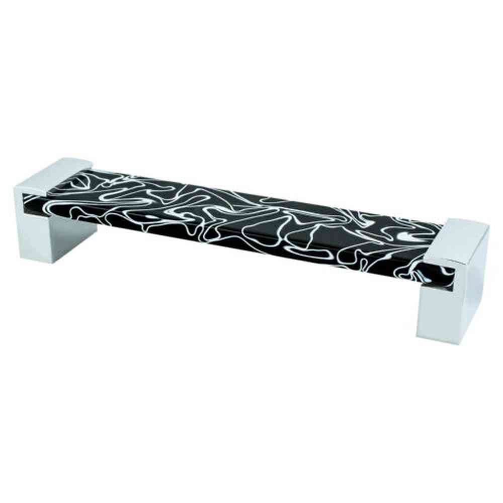 R. Christensen 9769-1000-P polished chrome/black acrylic cabinet pull handel