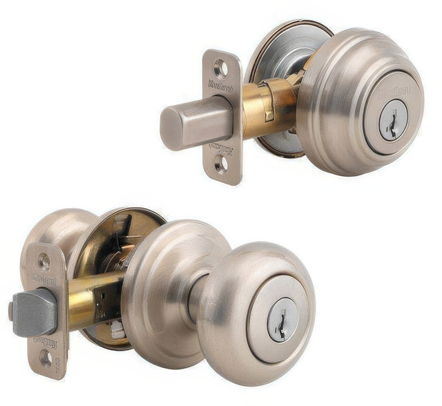 Kwikset 991J-15S-B Juno single cylinder deadbolt in polished brass, additional view