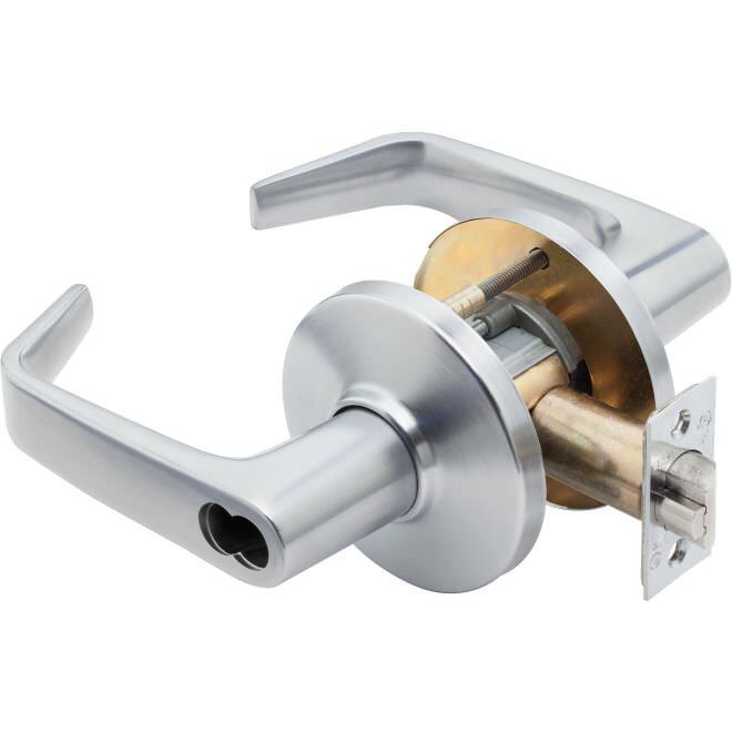 Best Access 9K37D15CS3626 9K Series 2-3/4" Backset 7 Pin Storeroom 15 Lever and C Rose with ANSI Strike Less Core