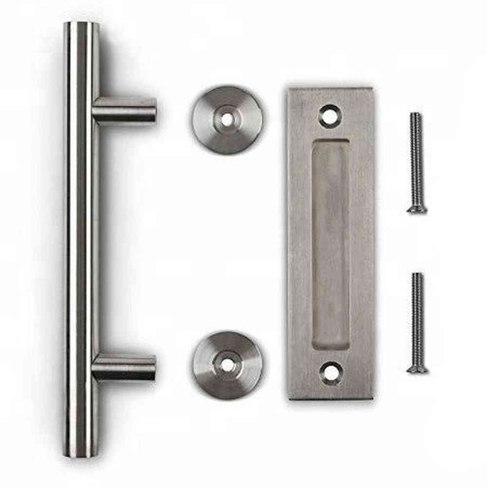 Orca Hardware AH-COMBOPULL-SS satin stainless steel barn door pull