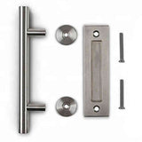 Orca Hardware AH-COMBOPULL-SS satin stainless steel barn door pull