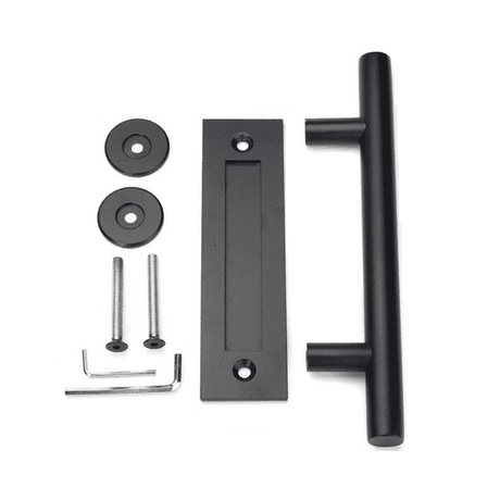 Orca Hardware AH-COMBOPULL-BL barn door pull in polished brass, additional view