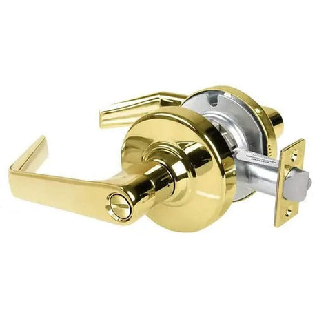 Schlage Commercial ALX44SAT605 polished brass privacy door lever