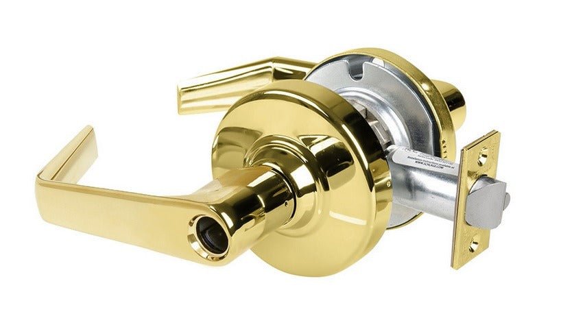 Schlage Commercial ALX50LSAT605 polished brass keyed entry lever
