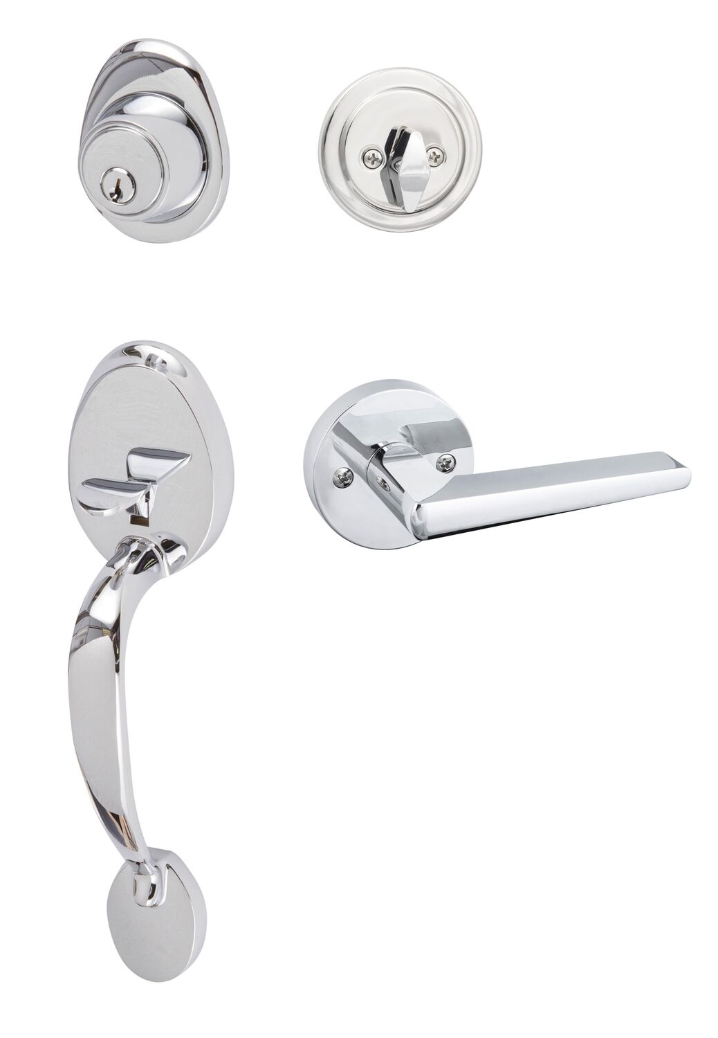 Sure-Loc AT507-BS-RD 26 polished chrome single cylinder handleset