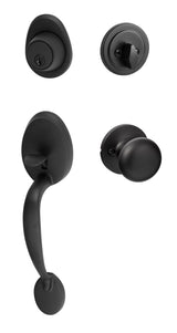 Sure-Loc AT507-DU-RD FBL flat black single cylinder handleset