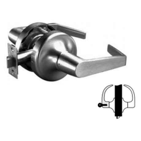 Yale AU4604LN626 satin chrome keyed entry door lever
