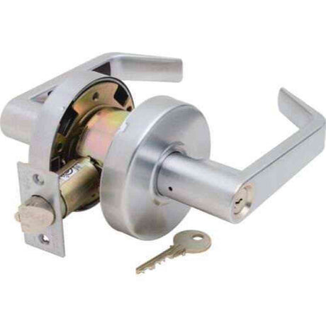 Yale AU4605LN626 satin chrome keyed storeroom entry door lever