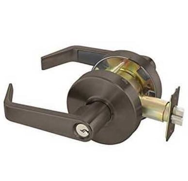 Yale AU4607LN613E 4600LN Series office keyed entry keyed entry door lever in polished brass, additional view