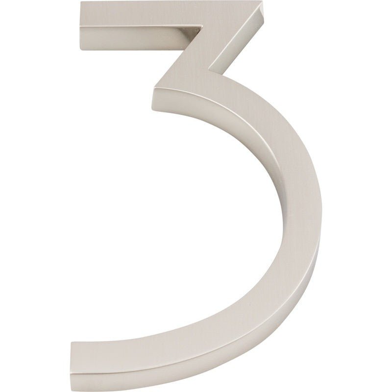 Atlas Homewares AVN3-L-BRN brushed nickel house numbers