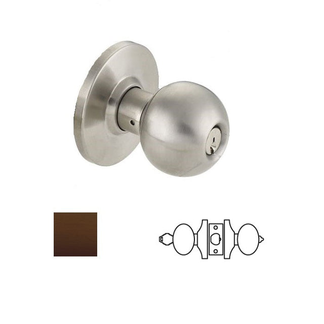 Cal-Royal BA00-10B-ULSLD238-KD oil rubbed dark bronze keyed entry door knob