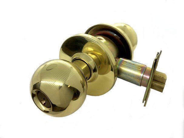 Cal-Royal BA00-32D keyed entry door knob in stainless steel, additional view