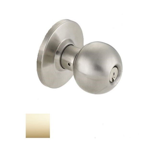 Cal-Royal BA03-3-2-3/8 bright polished brass keyed classroom door knob