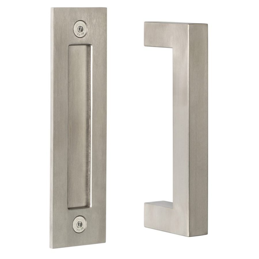 Sure-Loc Hardware Sure-Loc BARN-SQ4 32D Square 8" Barn Door Handle with Flush Handle Satin Stainless