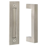 Sure-Loc Hardware Sure-Loc BARN-SQ4 32D Square 8" Barn Door Handle with Flush Handle Satin Stainless