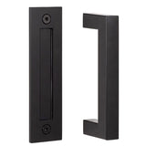 Sure-Loc Hardware Sure-Loc BARN-SQ4 FBL Square 8" Barn Door Handle with Flush Handle Flat Black