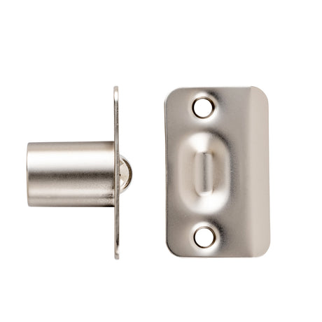 GEO GBH-BCRC Adjustable Ball Catch with Radius Corner Faceplate and Strike - Satin Nickel