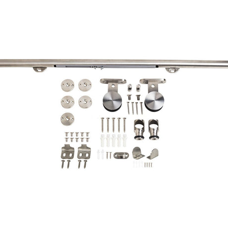 Hardware Resources BDH-05SS-72-R stainless steel barn door hardware kit
