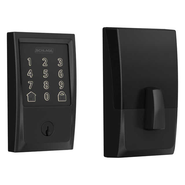 Schlage BE489WBCCEN622 matte black touchscreen deadbolt