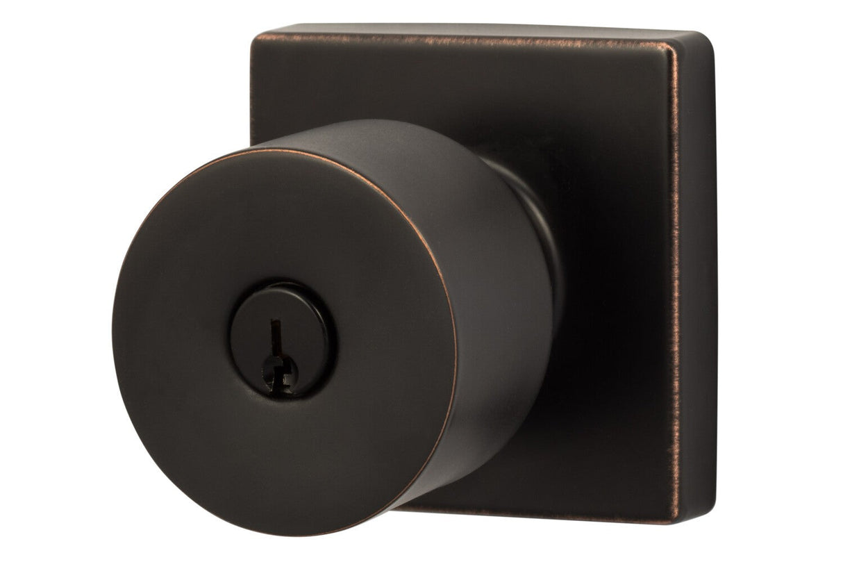 Sure-Loc Modern BG107-SQ 11P vintage bronze keyed entry knob