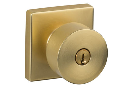 Sure-Loc Modern BG107-SQ SB satin brass keyed entry knob
