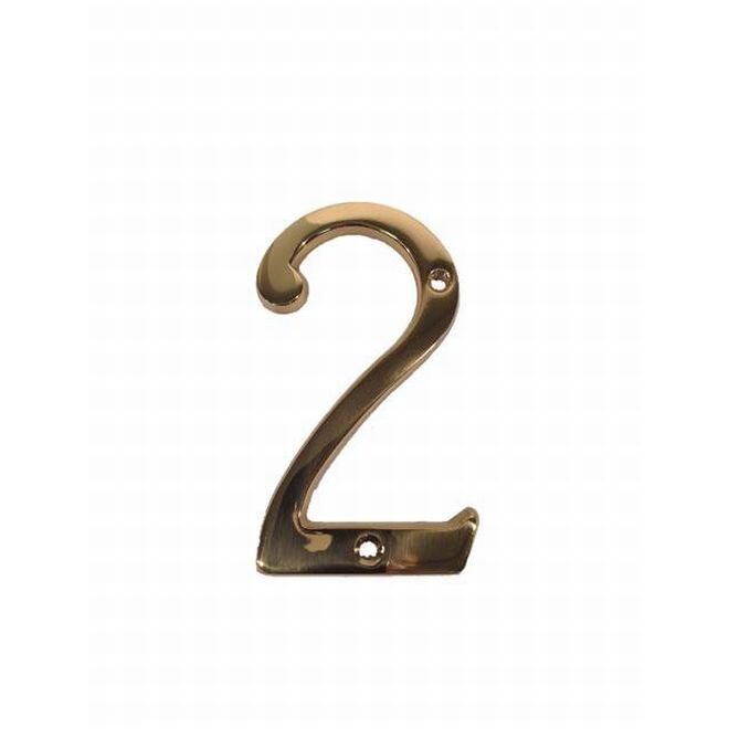 Don-Jo BN42605 #2 bright brass address number