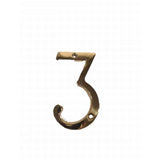 Don-Jo BN43605 #3 bright brass address number